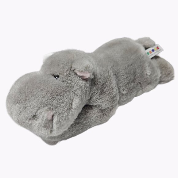 Aurora Hippo 13 inch Plush Hippopotamus Stuffed Animal Toy Soft Cuddly Gray - Picture 1 of 7